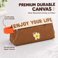 Pochette à crayons bicolore en tissu durable avec impression de logo personnalisé pour les marques de papeterie scolaire
