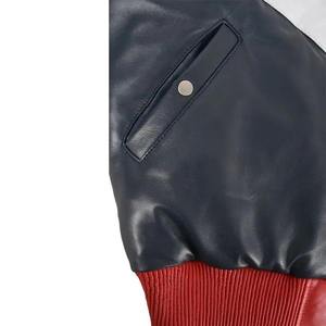 Men's Color Blocking <b>Leather</b> Sherpa <b>Jacket</b> With Faux Fur Collar Windproof <b>Winter</b> Moto Style Sherpa <b>Jacket</b> for Men's 2026 - Product Image 5