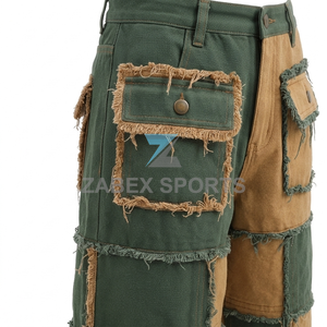 Pantalones Vaqueros Anchos de Mezclilla con Parches Deshilachados para Hombre, Diseño Personalizado OEM ODM, Jeans Cargo Holgados de Alta Calidad, Ropa de Moda de Pakistán - Product Image 6