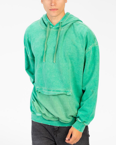 Vente directe usine – Sweat à capuche oversize à épaules tombantes pour homme, en molleton personnalisé 100 % coton épais 380 GSM, coupe carrée délavée à l'acide - Product Image 1