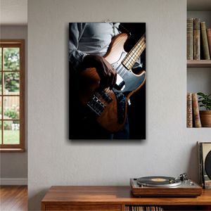 Affiche murale en MDF pour guitariste basse, décoration artistique en bois MDF, affiche flottante pour salle de musique, bureau à domicile - Product Image 3