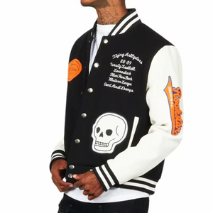 Chaqueta Varsity de Béisbol Premium, Superventas, OEM, Ropa Casual, Logotipo Personalizado, Chaqueta Moderna para Hombre, Chaquetas Bordadas de Alta Calidad - Product Image 4