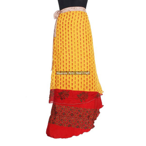 Boho Style Women Silk Magic 38" Wholesale <b>Wrap</b> <b>Skirts</b> Unique and Elegant Silk Long <b>Wrap</b> <b>Skirt</b> Cover up Wear Vintage Magic 38 in - Product Image 3