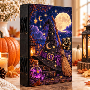 Personalized Gothic Leather <b>Journal</b> Vintage Spell Book Leather Bound Notebook <b>for</b> <b>Women</b> Men Mystic Junk <b>Journal</b> Gift - Product Image 3