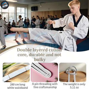 Diseña tus propios cinturones de karate al por mayor a precios bajos, cinturones de artes marciales transpirables hechos a medida al por mayor. - Product Image 4