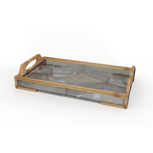 Plateau de service rectangulaire en bois, motif drapeau américain, durable, pour utilisation en fête - Product Image 4