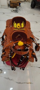 Silla de montar western de cuero genuino de doble asiento personalizada con asiento acolchado suave, portátil para dos personas. - Product Image 5