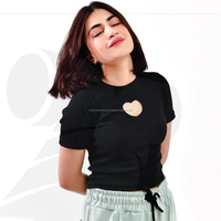 T-shirts courts pour femmes, style vintage, formels, de qualité supérieure, en coton extensible respirant, écologiques, coupe ajustée, avec boutons et découpe en forme de cœur