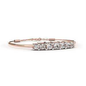 Bracelet jonc ajustable en diamant de laboratoire, taille ronde et taille princesse, certifié IGI, pour femme - Product Image 5