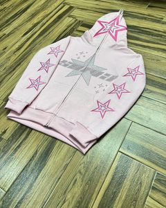 Custom Manufacturer Embroidery Hoodie <b>Rhinestone</b> <b>Jacket</b> Acid Wash Vintage Washed Men Fleece Streetwear Hoodie - Product Image 6