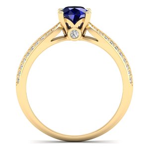 REYES Premium Quality 925 Sterling <b>Silver</b> GRA Certified Moissanite <b>Solitaire</b> <b>Ring</b> Round Cut Blue Sapphire Gemstone Fine Jewelry - Product Image 4