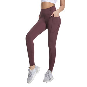 Legging de sport moulant taille haute pour femme, effet seconde peau, brossé, style Lulu, avec poches, très élastique, effet push-up, pour yoga et fitness 2026 - Product Image 1