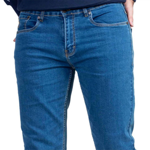 <b>Men's</b> Slim Fit Straight Cotton <b>Jeans</b> Pants Garment Dyed <b>Elastic</b> <b>Waist</b> New Fashion Custom Design Low Price High Quality Casual - Product Image 4