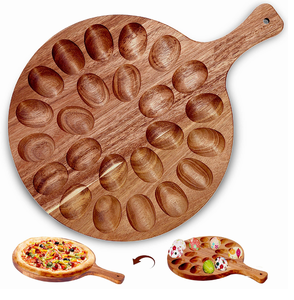 Plateau à œufs en bois à 2 niveaux avec poignée en laiton, support à œufs en bois naturel, vente chaude - Product Image 4