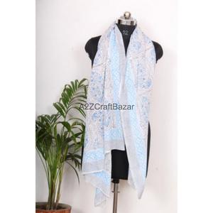 Floral Cotton Hand Block Printed Sarong Pareo Bikini Cover Up Beach <b>Wrap</b> Scarf Lightweight Women Resort Wear - Product Image 2