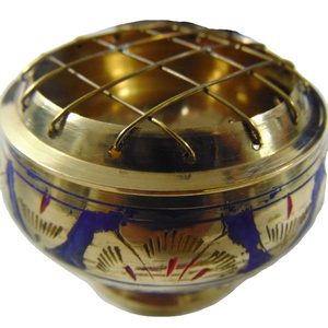 Nuevo Quemador de Latón Pulido Chapado en Oro con Grabado Artístico y Tallado de Proveedor Indio - Product Image 1
