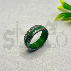 Hot Selling Handmade Wood Damascus Steel <b>Ring</b> for <b>Men</b> Women Wedding Band Fashion Party <b>Ring</b> Custom Latest Design OEM Supplier - Product Image 4