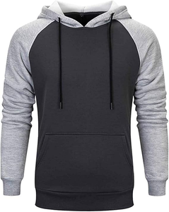 <b>Top</b> Selling Hoodies for Men Pullover <b>Raglan</b> Long Sleeves Color Block Fleece Drawstring Casual Designer Hoody <b>Tops</b> with Pockets - Product Image 3