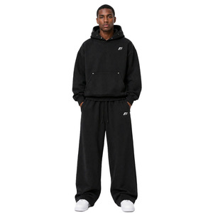 Custom <b>Plain</b> Hoodies Jogger Sets Contemporary Detail Men Oversized Streetwear <b>Tracksuit</b> Private Label OEM ODM - Product Image 1