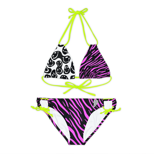 Customized Women's OEM Backless Two-Piece <b>Bikini</b> Swimsuit with Tie-Side Bottom Spandex/Polyester Material Custom Print - Product Image 6