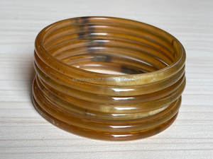 ชุดกำไลข้อมือเขาควายธรรมชาติขัดเงา7ชิ้นหายากมากคอลเลกชันสร้อยข้อมือรูปสัตว์ - Product Image 4