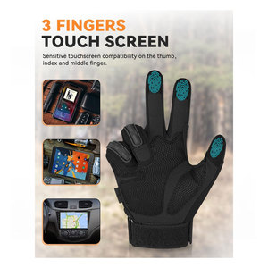 Gants tactiques pour hommes compatibles avec les écrans tactiles, protection rigide des phalanges et rembourrage de la paume pour la conduite à moto - Product Image 4