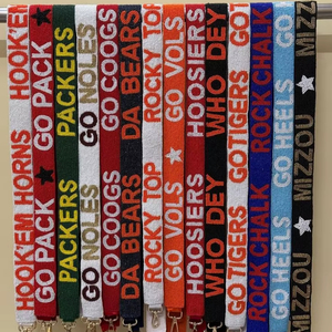 Personalized Text & Color Options Gameday Clear Bag Straps Customized Sizes and Logo Uniersity College Sports Fan Team Straps - Product Image 1