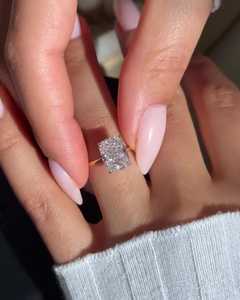 10K 14K 18K Solid Gold <b>Cushion</b> Cut Engagement Ring F VS Lab Created Diamond Wedding Band Custom Fine Jewelry Rings Bulk Supplier - Product Image 2