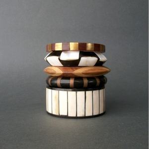 Natural Materials <b>Crafted</b> Resin and Wooden Bangles <b>Crystal</b> Fashion Accessories - Product Image 2
