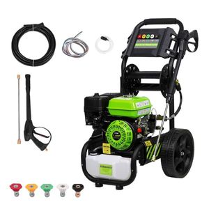 Idropulitrice a Benzina 110V 2600PSI 4.8kW con Avvolgitubo, 5 Ugelli + Serbatoio Schiuma - Product Image 1