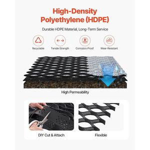 17.06 X 8.86 FT / 5200 X 2700 mm 1880 LBS per piede quadrato, profondità 3 pollici, contenitore geotessile permeabile per erba, ghiaia e pietrisco - Product Image 4