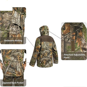Top Selling Men's Casual Lightweight Camouflage Hooded Fleece <b>Jacket</b> <b>Waterproof</b> Breathable Zip Up Outdoor Hunting <b>Camo</b> <b>Jackets</b> - Product Image 4