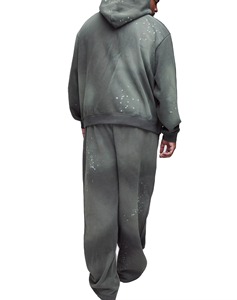 Conjunto Deportivo de Algodón para Hombre, con Capucha, Bolsillos Canguro, Puños Acanalados, Tie-Dye, Personalizable, Transpirable, Corte Regular - Product Image 4