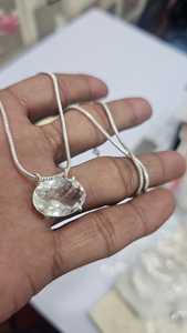 Jewelry Sterling <b>Silver</b> Crystal Necklace Geometric Pendant Necklace for Women Jewelry Wholesale Price Luxury Style - Product Image 2