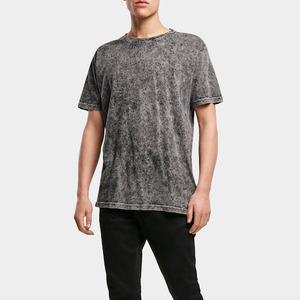 Camisetas para hombre con efecto acid wash, tela de algodón con lavado ácido, corte relajado, material transpirable y cómodo, camiseta informal para uso diario en venta. - Product Image 5