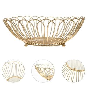 Iron Wire Fruit Holder <b>Basket</b> Decorative Storage for Fruits Vegetables Snacks Stylish Home Decor Organizer - Product Image 3