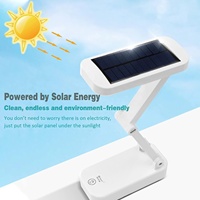 Portable pliable moderne solaire alimenté LED lampe de bureau contrôle tactile Dimmable USB Rechargeable sans fil pour les étudiants utilisation au bureau