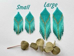 Handmade Beaded Fashion Earrings for Women Girls Handmade Turquoise Beaded Fringe Earrings Embroidery Ethnic Jewelry Gift - Product Image 5