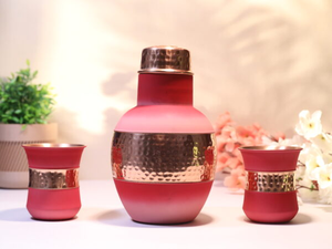 Bouteille d'eau en cuivre mat personnalisée avec émail, pour la salle de sport, le bureau, bouteilles en cuivre pur, bouteille en cuivre unique, InstantTraders - Product Image 2