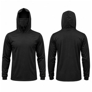 Sweat à capuche de pêche pour homme avec cache-cou intégré et manches en tissu à séchage rapide anti-UV pour la canoë ou la pêche à la ligne, protection UPF 50+, grandes tailles - Product Image 1