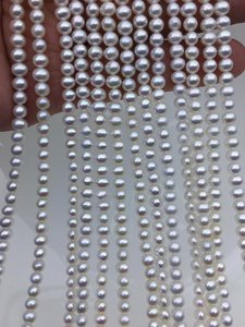 Perles d'eau douce blanches AAA de 4-4,5 mm, perles de taille petite, perles en vrac pour la fabrication de colliers, boucles d'oreilles, bijoux, approvisionnement en gros - Product Image 2