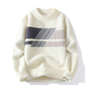 Suéter de Punto para Hombre, Cuello Redondo, Manga Larga, Cálido, Informal, para Invierno, Cómodo, Suave, Texturizado, para Uso Diario - Product Image 4