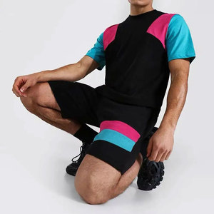 New Arrival Product Men Summer Short Sleeve T Shirts And Shorts Set 2024 Summer Jogging Men Twin Sets 100% Cotton <b>Knitted</b> - Product Image 4