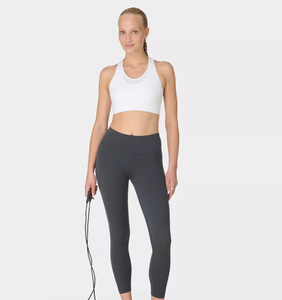 Leggings de sport taille haute noirs en polyester personnalisés pour femmes avec poches et effet ventre plat, idéaux pour le yoga - Vente en gros - Product Image 2