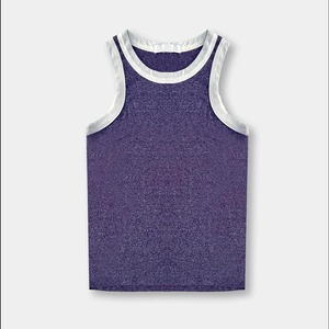 Camiseta sin mangas corta de algodón blanca con cuello redondo para mujer, estilo holgado, ideal para yoga, deporte y fitness, diseño personalizado de verano. - Product Image 1