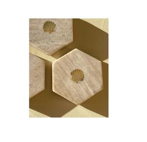 Ensemble de sous-verres ronds en marbre blanc avec finition polie et base antidérapante pour la protection des boissons sur la table basse, commande en gros - Product Image 5