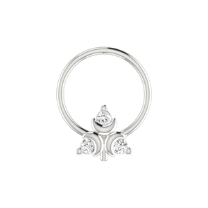 SOLITAIREKART Bijou de piercing en or 14 carats, design Moonbeam Glow avec diamant naturel de 0,045 ct, pince-nez - Product Image 3