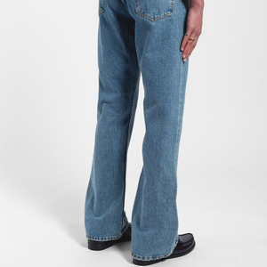 Jeans Retro para Hombre, Corte Bootcut, Desgastados, Azules, Cintura Media-Alta, Ajuste Holgado, Denim Lavado a la Piedra, Fabricación Personalizada - Product Image 5