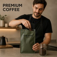 Sachets d'emballage de café imprimés sur mesure, pochettes verticales numériques à fermeture éclair pour café en grains entiers et emballage de café torréfié