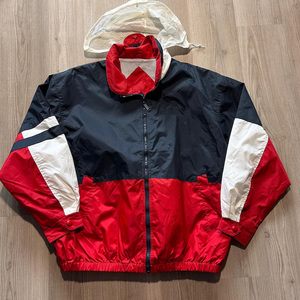 Men's Lightweight Waterproof Zip-Up Windbreaker Jacket 90s Fashion Colour <b>block</b> Sport Style Oversized for Men and Women Jacket - Product Image 1